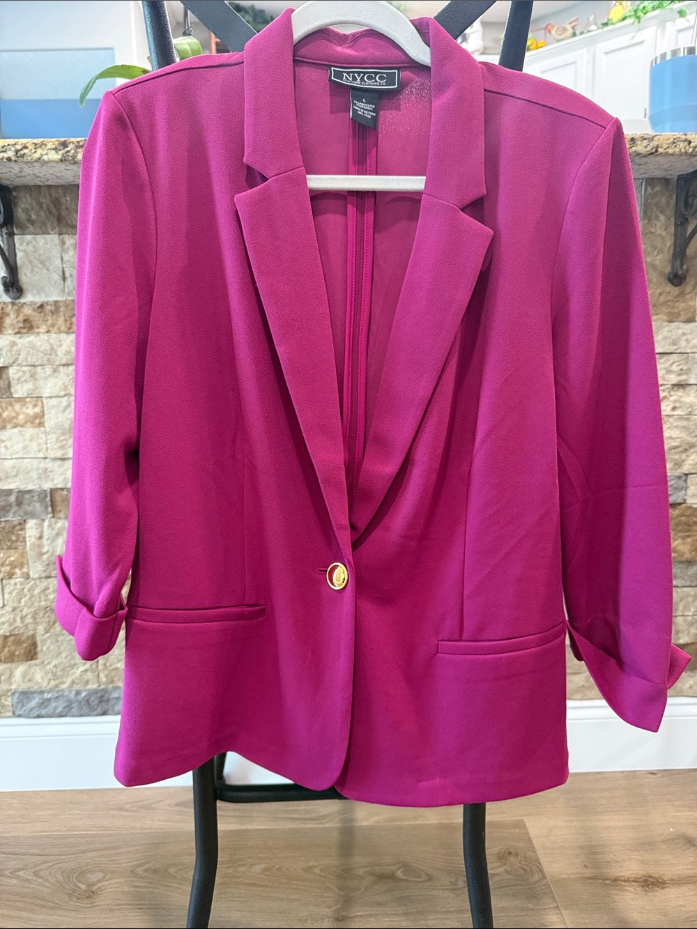 NYCC Fuchsia Single-Button Blazer